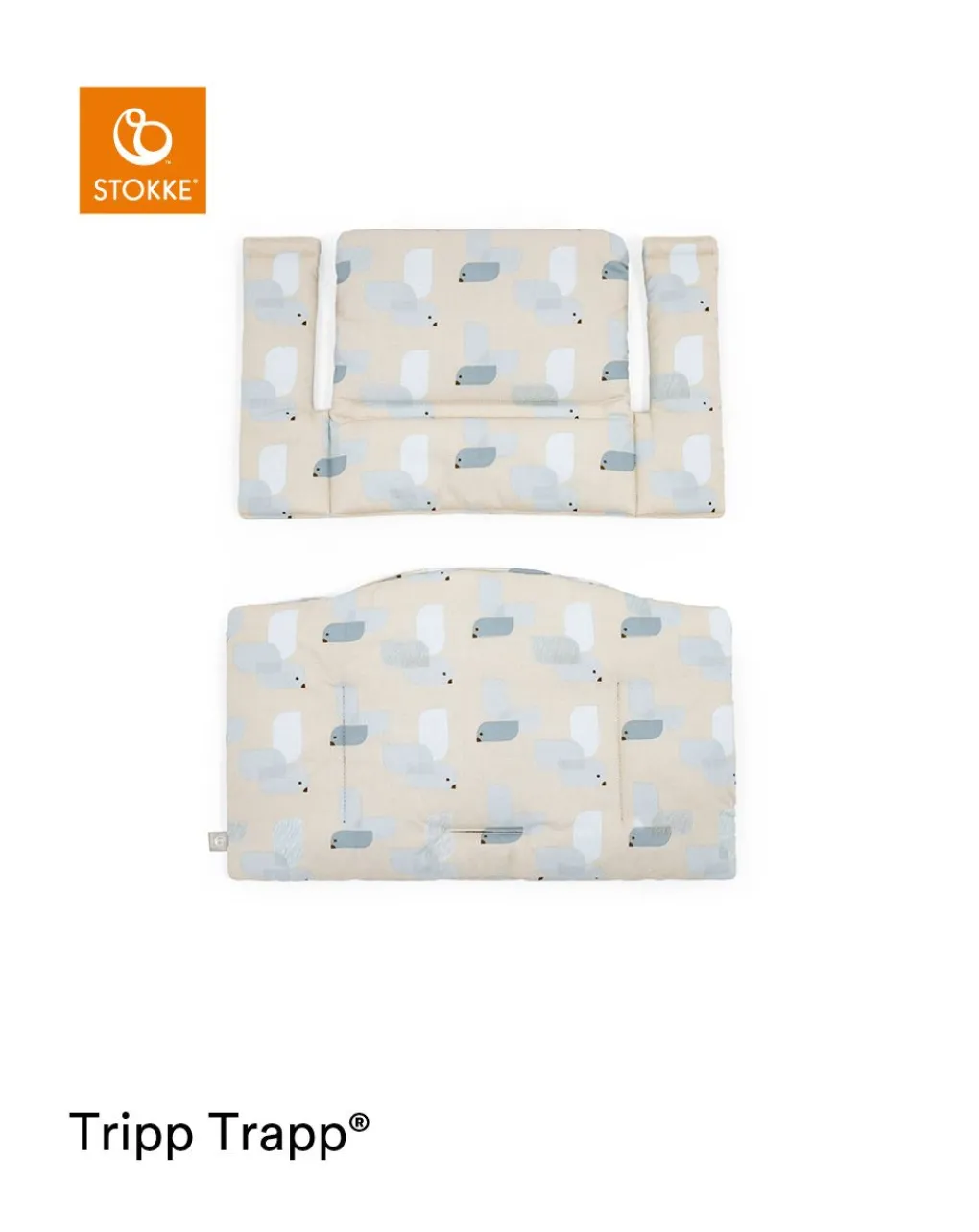 Stokke Accessori Seggioloni-Tripp Trapp? Classic Cushion Birds Blue Ocscuscino Per Seggiolonemorbido E Avvolgente Per Il Tuo Bambino