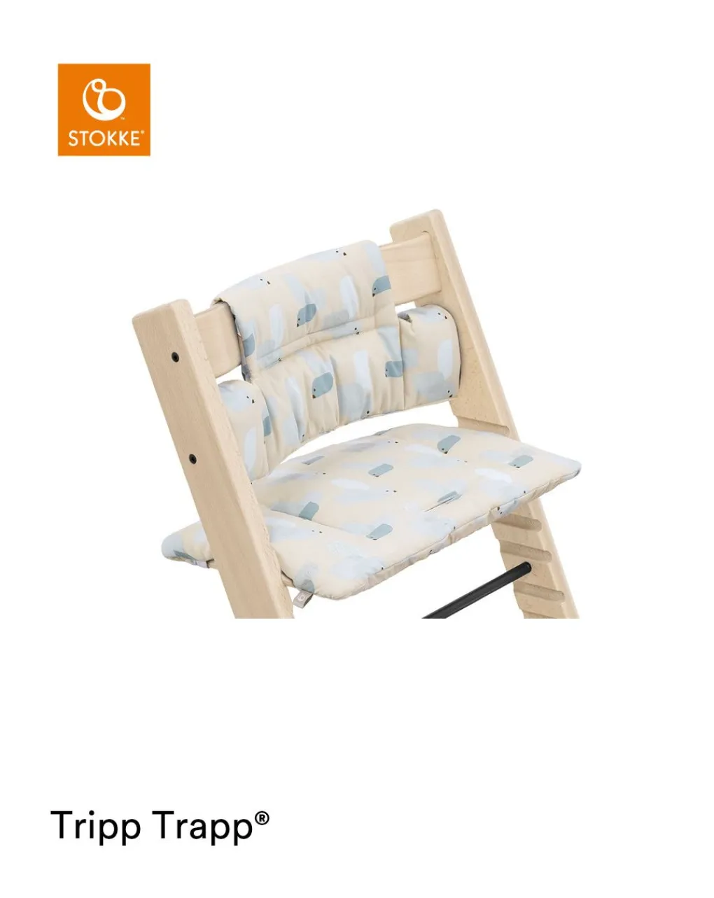 Stokke Accessori Seggioloni-Tripp Trapp? Classic Cushion Birds Blue Ocscuscino Per Seggiolonemorbido E Avvolgente Per Il Tuo Bambino