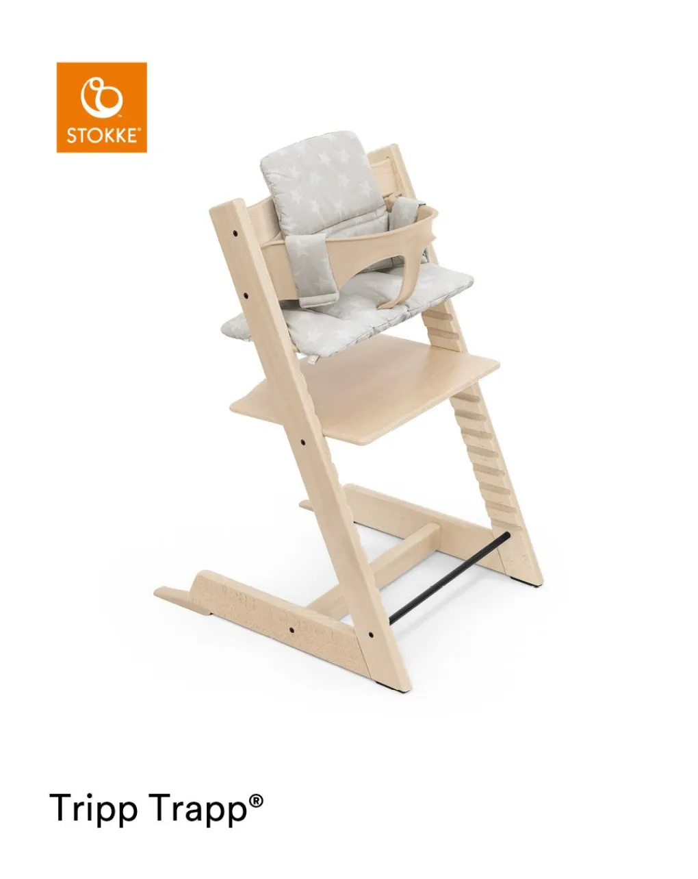 Stokke Accessori Seggioloni-Tripp Trapp? Classic Cushion Stars Silver Ocscuscino Per Seggiolonemorbido E Avvolgente Per Il Tuo Bambino