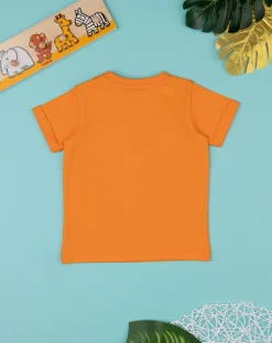 Prenatal Magliette Camicie E Body-T-Shirt Bambino Arancione Con Stampa Giraffa