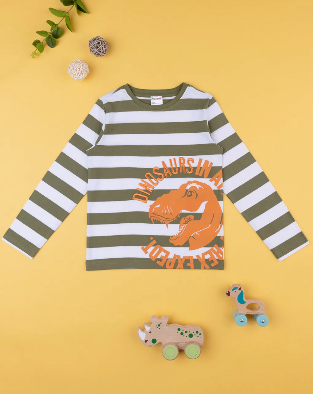 Prenatal Magliette E Camicie-T-Shirt Bambino Maniche Lunghe Rigata Grigia