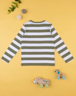 Prenatal Magliette E Camicie-T-Shirt Bambino Maniche Lunghe Rigata Grigia