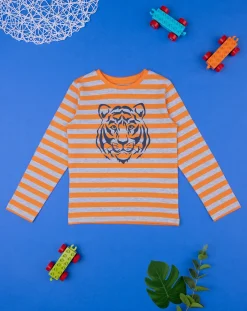 Prenatal Magliette E Camicie-T-Shirt Bambino Maniche Lunghe A Righe Con Stampa