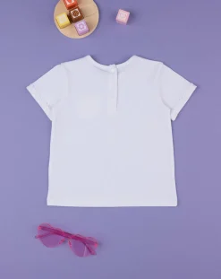 Prenatal Magliette Camicie E Body-T-Shirt Bianca Bimba Manica Corte Passamaneria