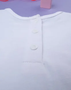 Prenatal Magliette Camicie E Body-T-Shirt Bianca Bimba Manica Corte Passamaneria