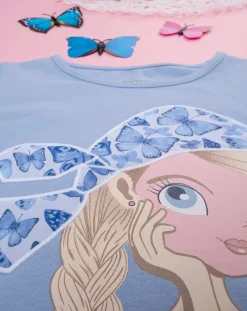 Prenatal Magliette E Camicie-T-Shirt Bimba Azzurra Con Inserto