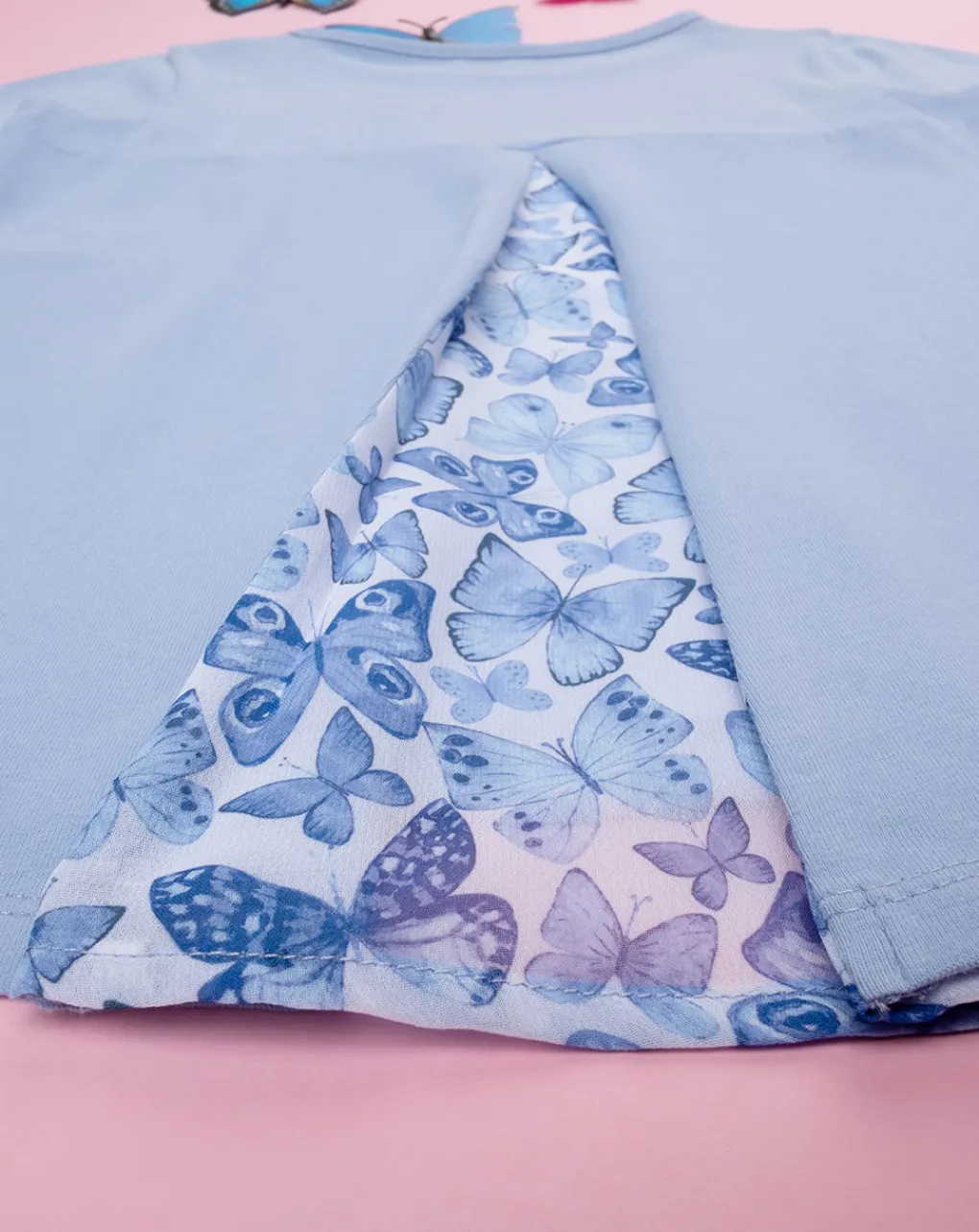 Prenatal Magliette E Camicie-T-Shirt Bimba Azzurra Con Inserto