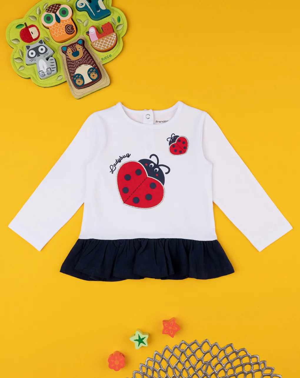 Prenatal Magliette Camicie E Body-T-Shirt Bimba Coccinella Rossa/Blu