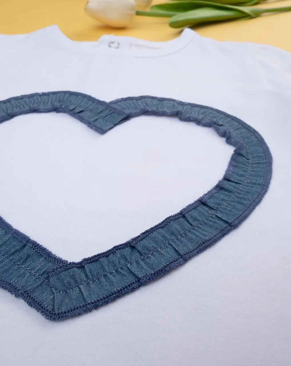 Prenatal Magliette Camicie E Body-T-Shirt Bimba "Cuore” Denim