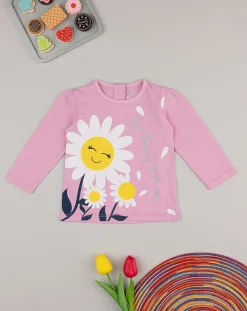 Prenatal Magliette Camicie E Body-T-Shirt Bimba "Fiori” Rosa