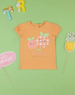 Prenatal Magliette Camicie E Body-T-Shirt Bimba Orange Organic Cotton