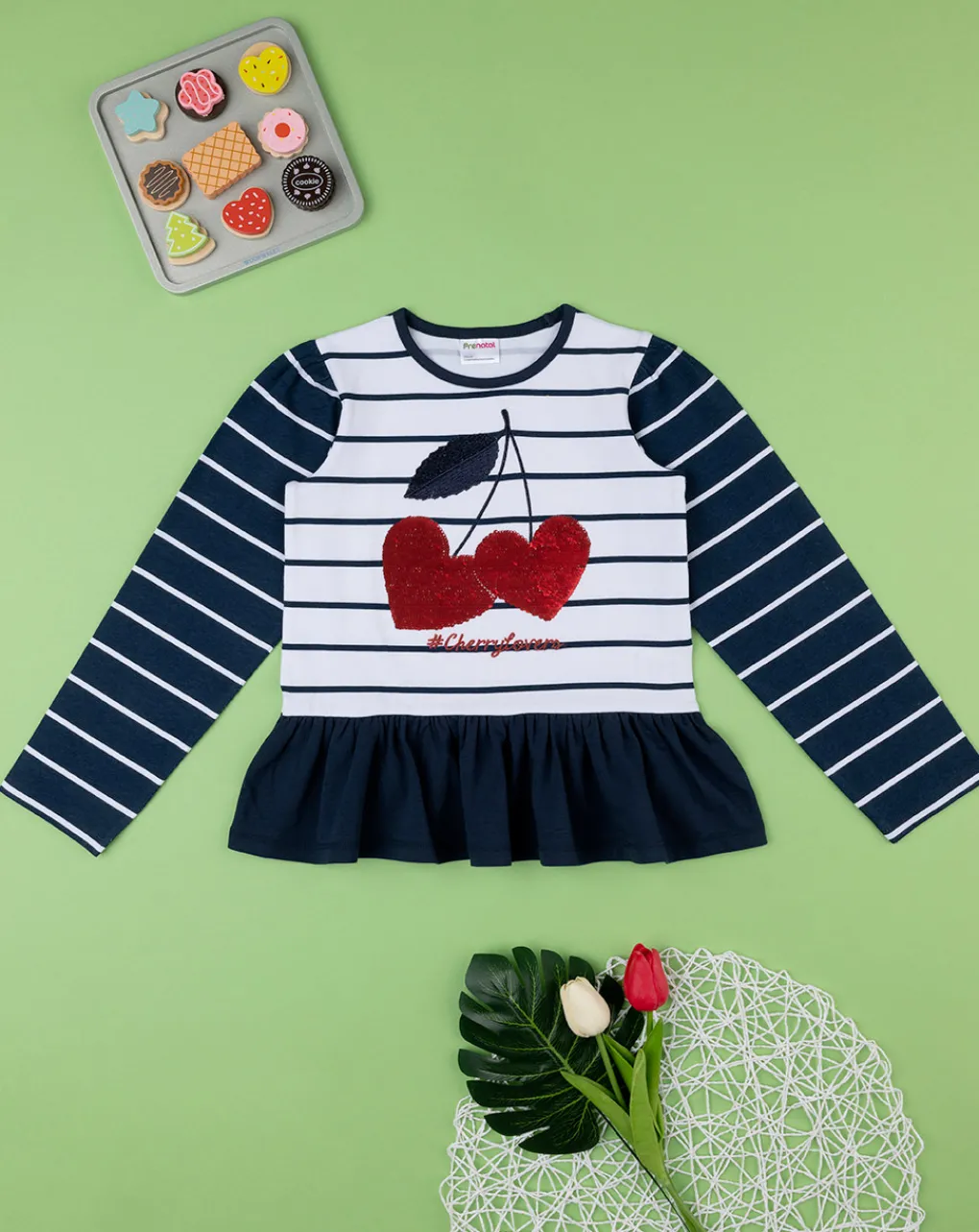 Prenatal Magliette E Camicie-T-Shirt Bimba Paillettes "Ciliegie”