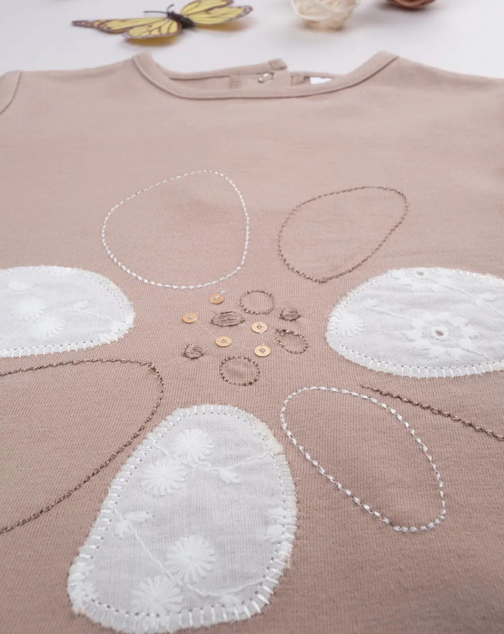 Prenatal Magliette Camicie E Body-T-Shirt Bimba Panna/Marrone Organic Cotton