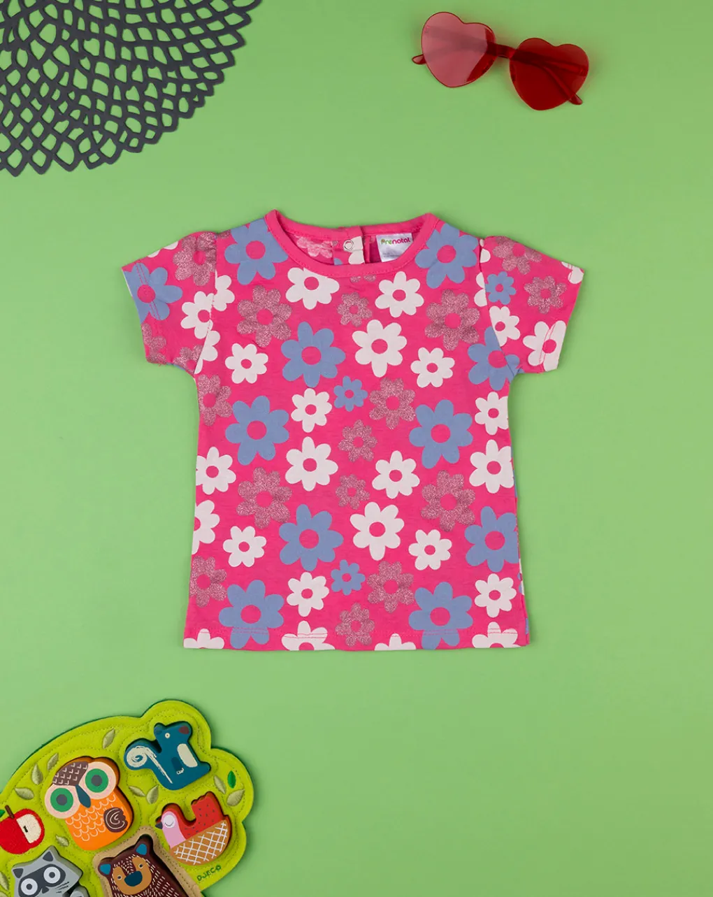 Prenatal Magliette Camicie E Body-T-Shirt Bimba Rosa "Fiori”