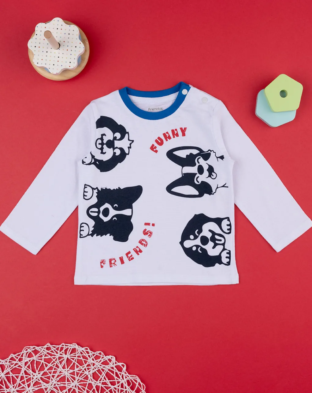 Prenatal Magliette Camicie E Body-T-Shirt Bimbo Bianca "Funny Friends”