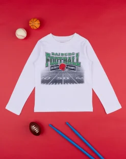 Prenatal Magliette E Camicie-T-Shirt Bimbo Bianca "Riders Football”