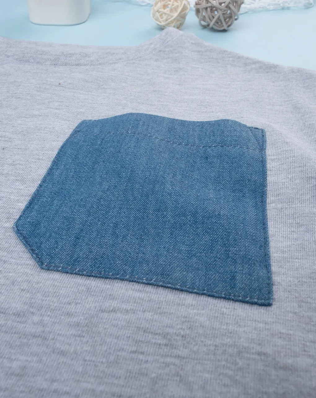 Prenatal Magliette E Camicie-T-Shirt Bimbo Grigia Con Taschino