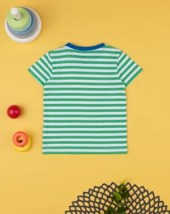 Prenatal Magliette Camicie E Body-T-Shirt Bimbo Rigata Bianco/Verde