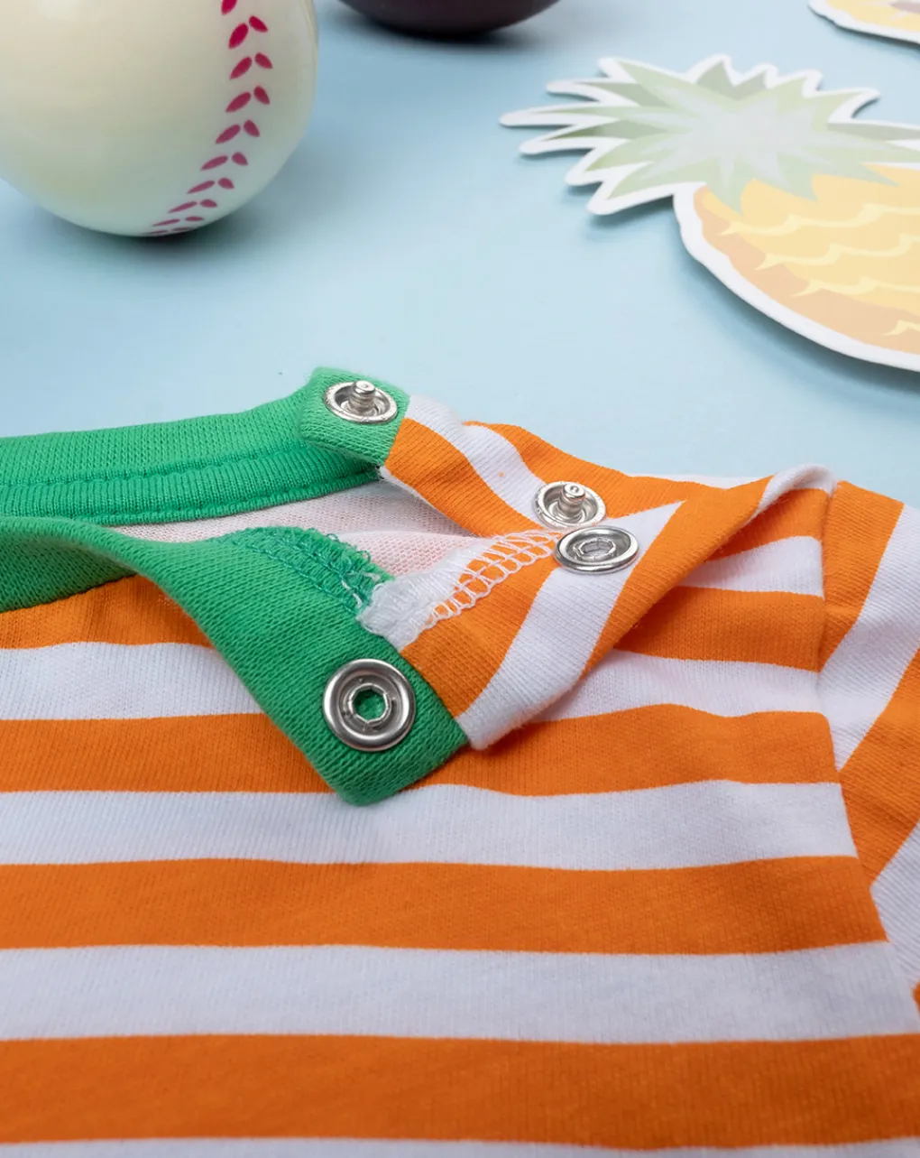 Prenatal Magliette Camicie E Body-T-Shirt Bimbo Rigata Bianco/Arancione