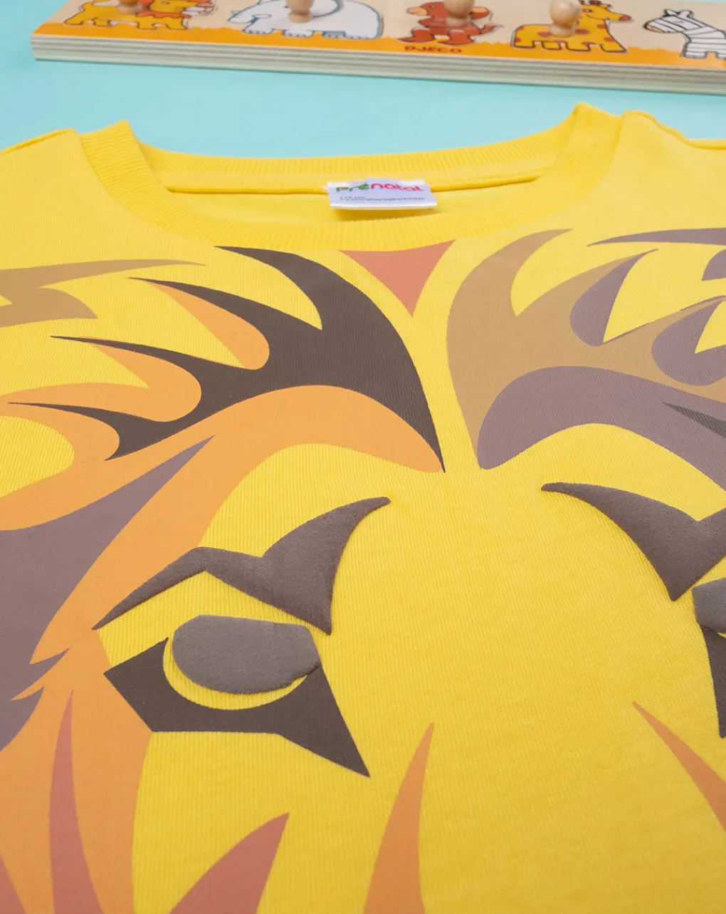 Prenatal Magliette E Camicie-T-Shirt Gialla Mezza Manica Da Bambino "Leone”
