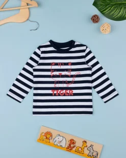 Prenatal Magliette Camicie E Body-T-Shirt Jersey Bimbo Rigata Blu