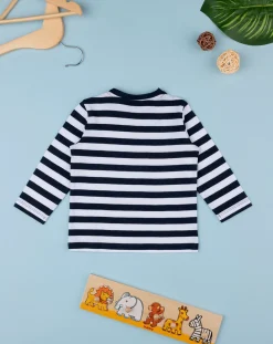 Prenatal Magliette Camicie E Body-T-Shirt Jersey Bimbo Rigata Blu