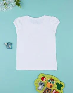 Prenatal Magliette E Camicie-T-Shirt Maniche Corte Bambina Fiore In Denim