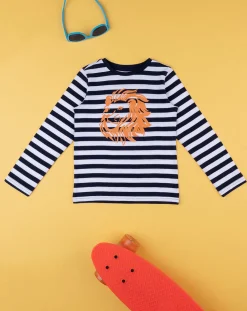 Prenatal Magliette E Camicie-T-Shirt Maniche Lunghe Bambino Rigata Blu