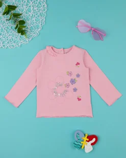 Prenatal Magliette Camicie E Body-T-Shirt Maniche Lunghe Bimba Rosa Oeko-Tex