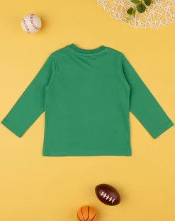 Prenatal Magliette Camicie E Body-T-Shirt Maniche Lunghe Bimbo Verde Con Stampa