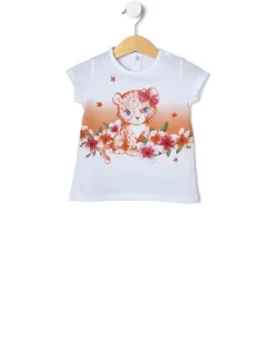 Prenatal Magliette Camicie E Body-T-Shirt Mezza Manica Con Stampa Leopardo