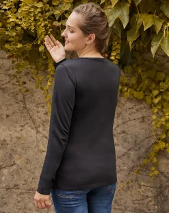 Prenatal T Shirt Allattamento-T-Shirt Premaman Allattamento Nera