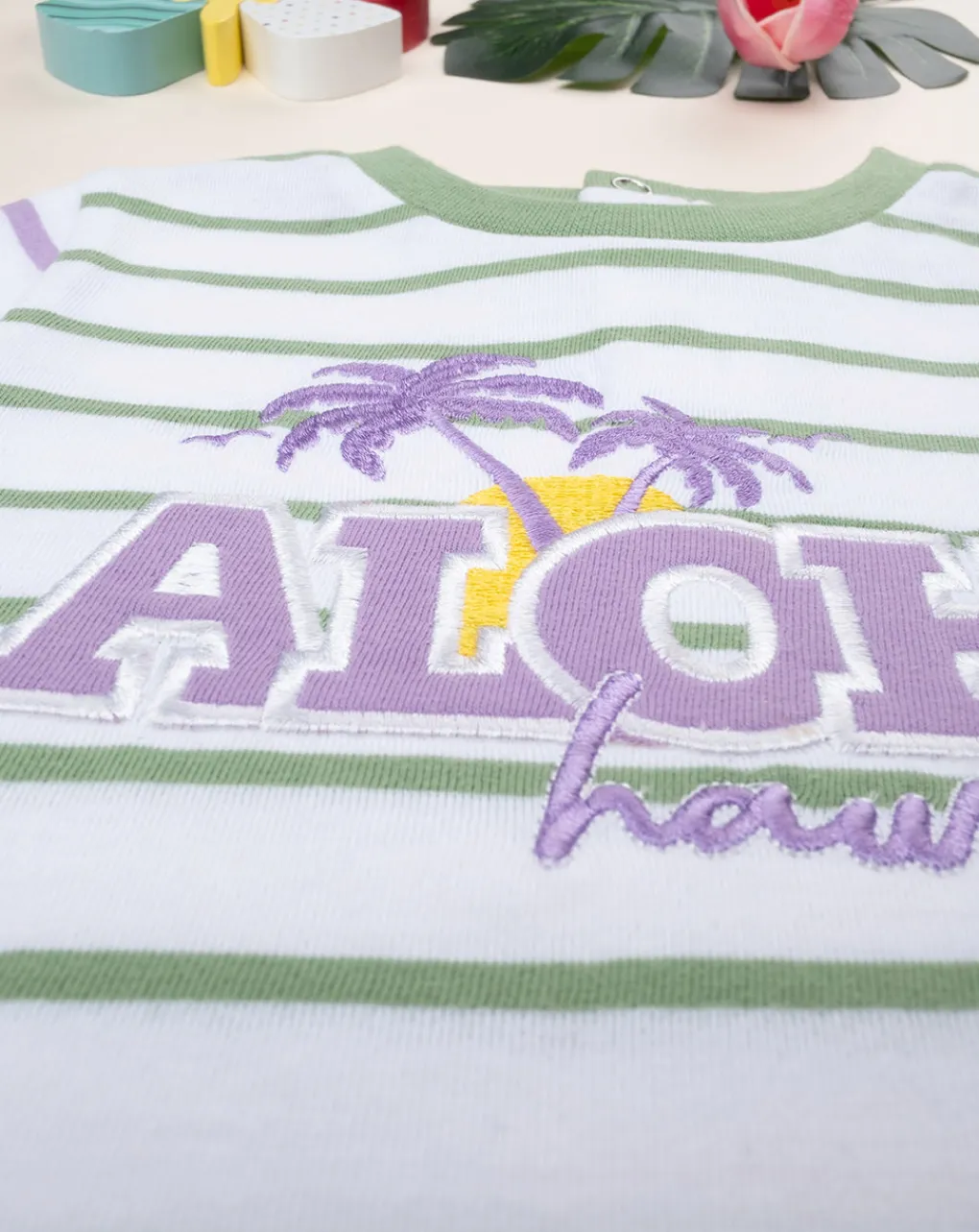 Prenatal Magliette Camicie E Body-T-Shirt Rigata Maniche Corte Da Bambino "Alhoa”
