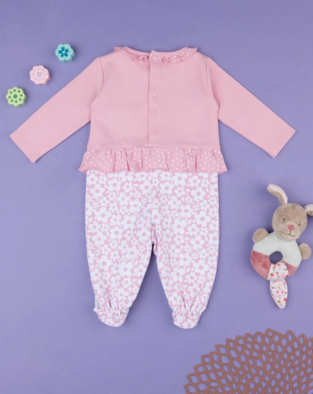 Prenatal Abiti Completi E Tutine-Tutina Bimba Bicolor Rosa/Panna