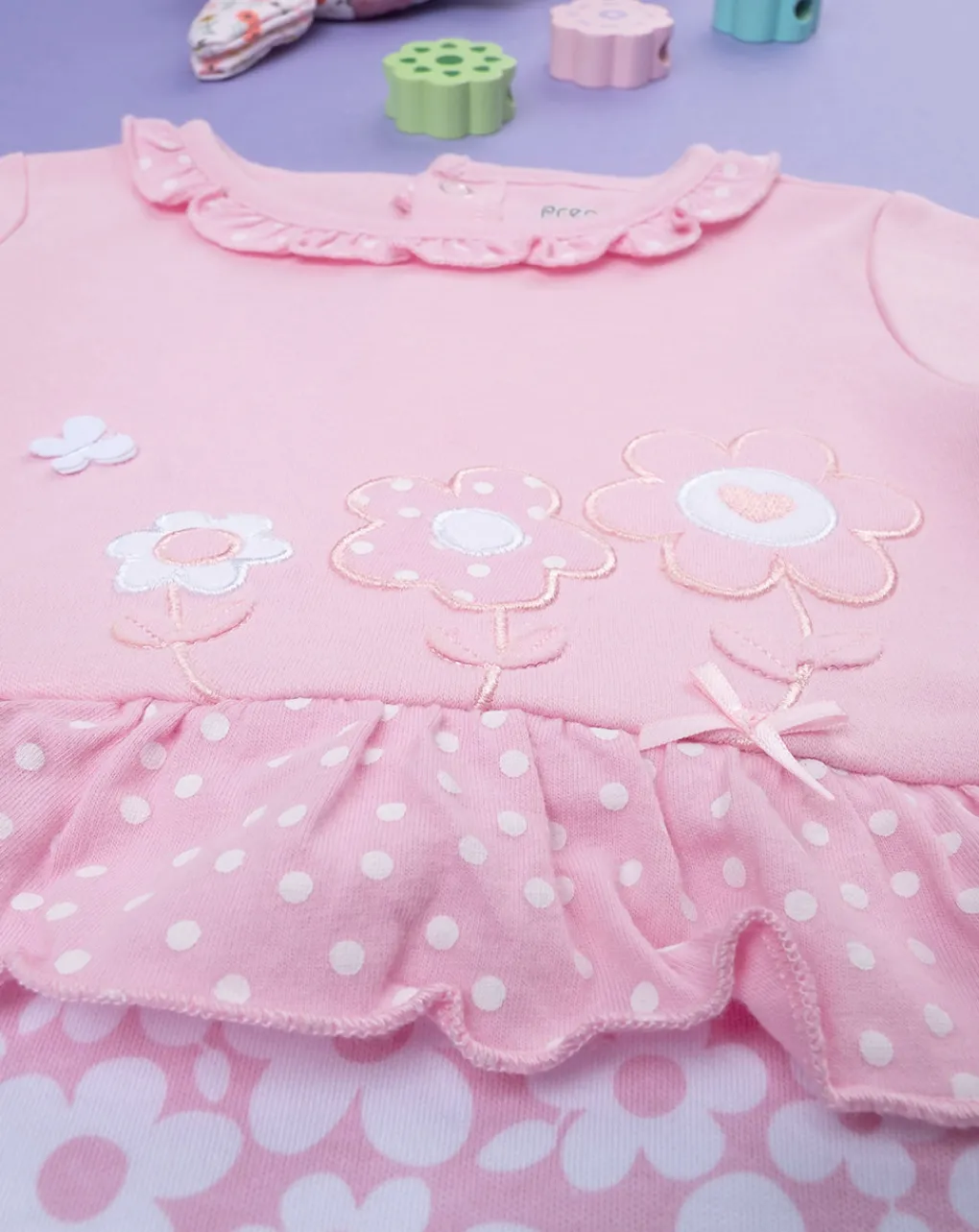 Prenatal Abiti Completi E Tutine-Tutina Bimba Bicolor Rosa/Panna