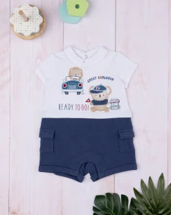 Prenatal Abiti Completi E Tutine-Tutina Bimbo Bicolor Bianco/Blu