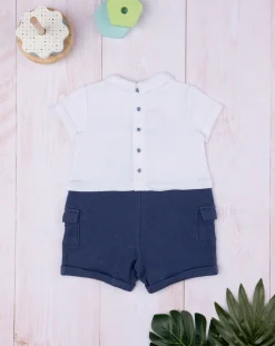 Prenatal Abiti Completi E Tutine-Tutina Bimbo Bicolor Bianco/Blu