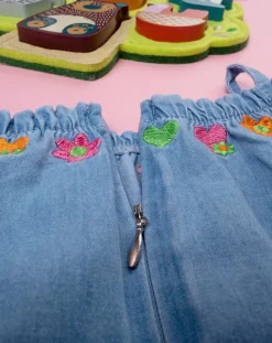 Prenatal Vestiti E Completi-Tutina Chambray Blu Denim Bimba