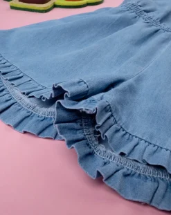 Prenatal Vestiti E Completi-Tutina Chambray Blu Denim Bimba