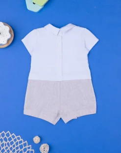 Prenatal Abiti Completi E Tutine-Tutina Lino Neonato Effetto Doppio Rigato