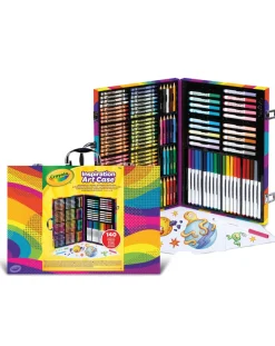 Crayola Giochi Creativi-Valigetta Arcobaleno 140 Pezzi Con Pennarelli Pastelli E Matite Colorate -