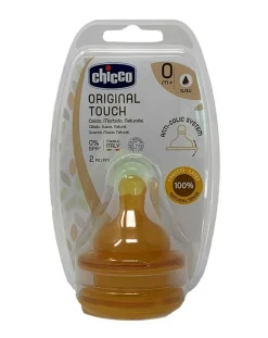 Chicco Biberon-2 Tettarelle Original Touch 6M+ Flusso Lento Caucciu