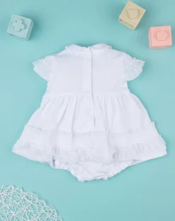 Prenatal Abiti Completi E Tutine-Abito Bimba Bianco Con Pizzo