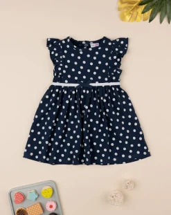 Prenatal Vestiti E Completi-Abito Bimba Blu In Jersey Fantasia Allover