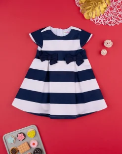 Prenatal Vestiti E Completi-Abito Bimba Rigato Blu