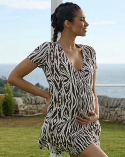 Prenatal Abiti E Completi-Abito Premaman Allattamento Fantasia Optical Animalier