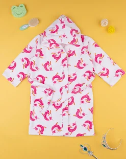 Prenatal Accessori Bambina-Accappatoio Bambina Unicorni In Ciniglia