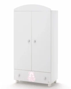 italbaby Armadi-Armadio 2 Ante Bianco My Teddy Rosa