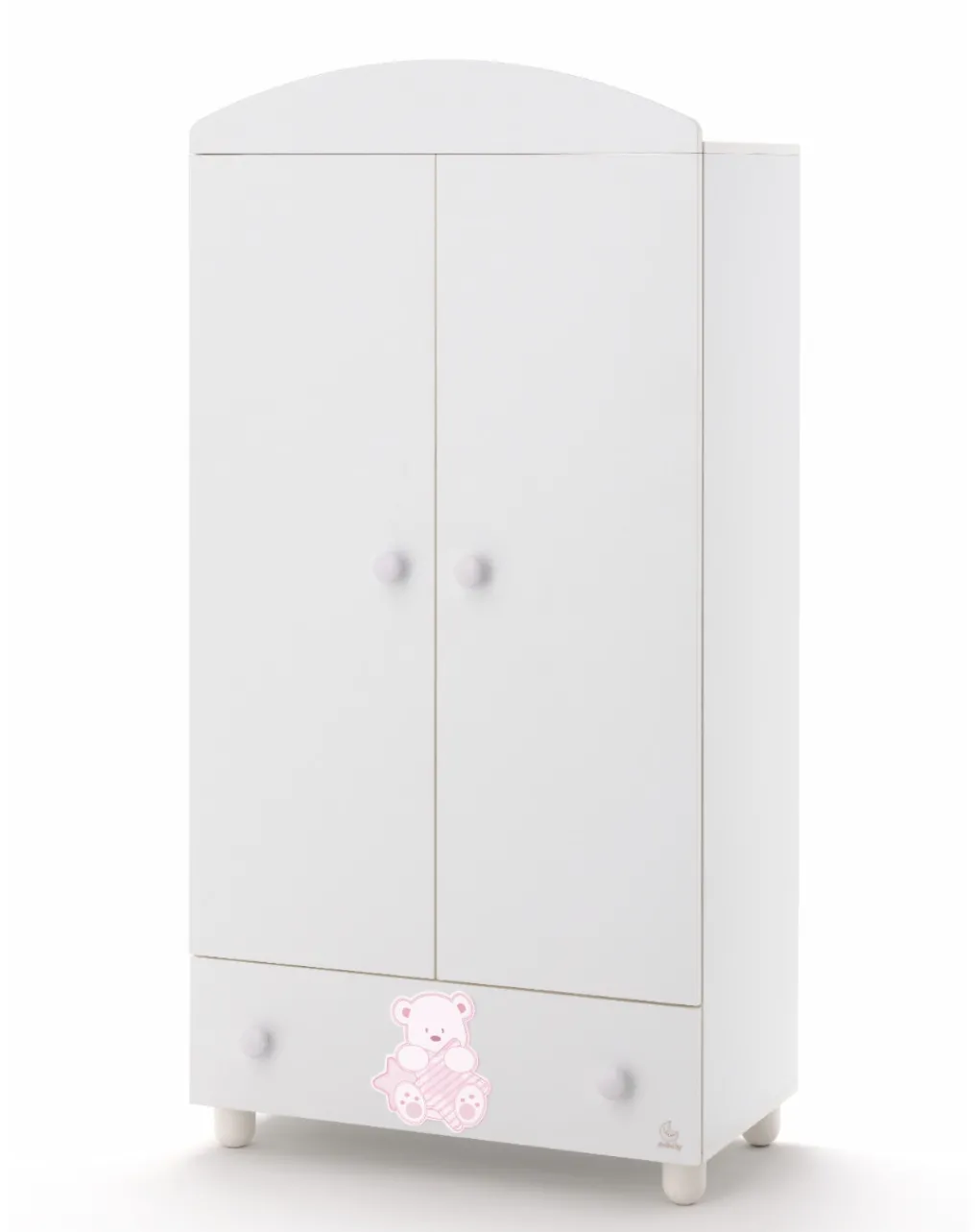 italbaby Armadi-Armadio 2 Ante Bianco My Teddy Rosa