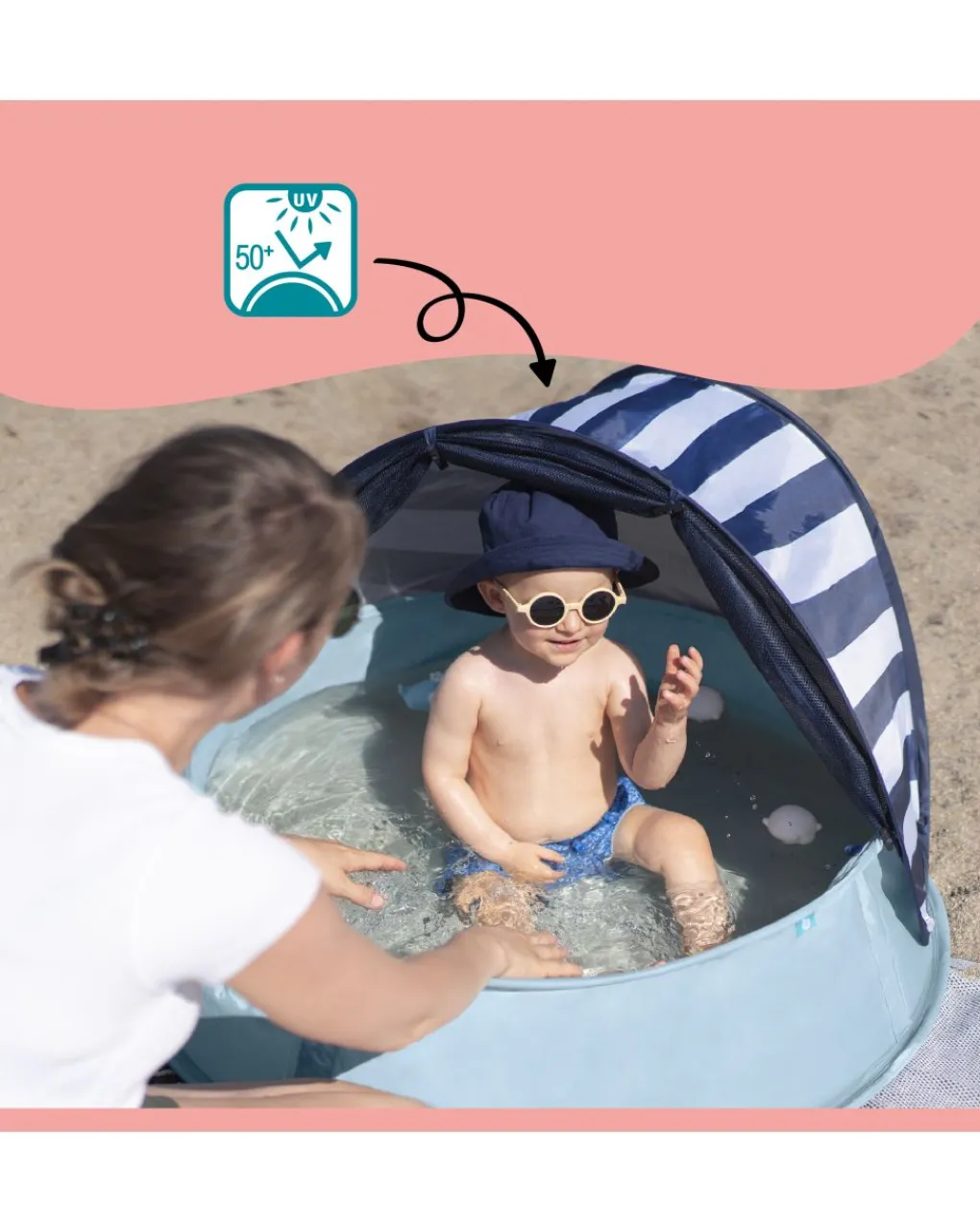 Babymoov Culle E Accessori-Aquani Box Giochi & Piscina Anti-Uv Spf 50+ Mariniere